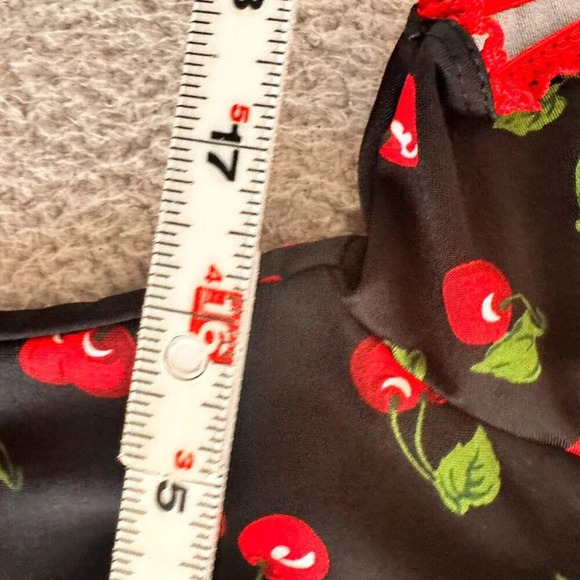 Pin Up Girl! Top Red Cherry Blouse Crop Bustier Retro Whimsical - Picture 11 of 15